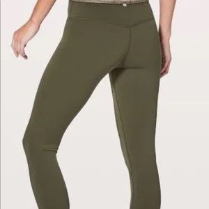 Dark Olive green Lululemon Align 23” crop leggings